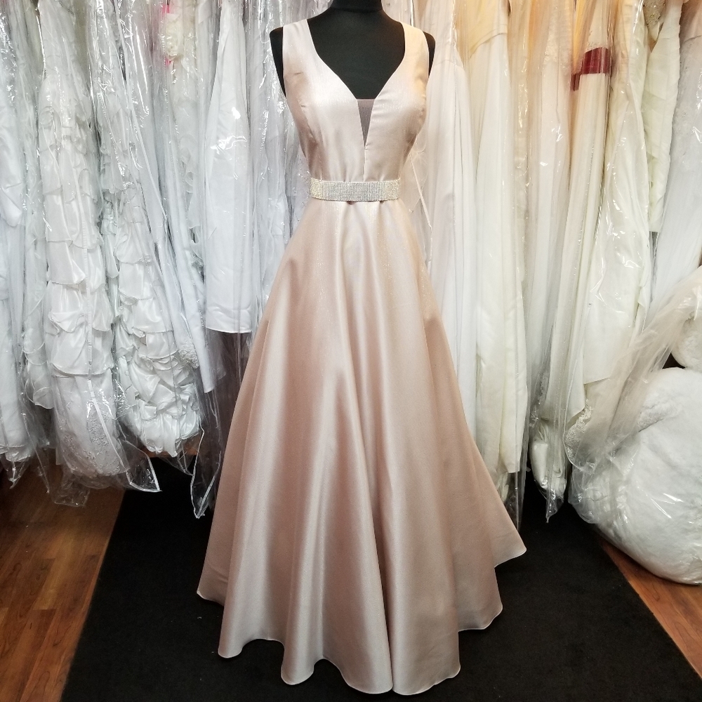Light Mocha Shimmer Ballgown